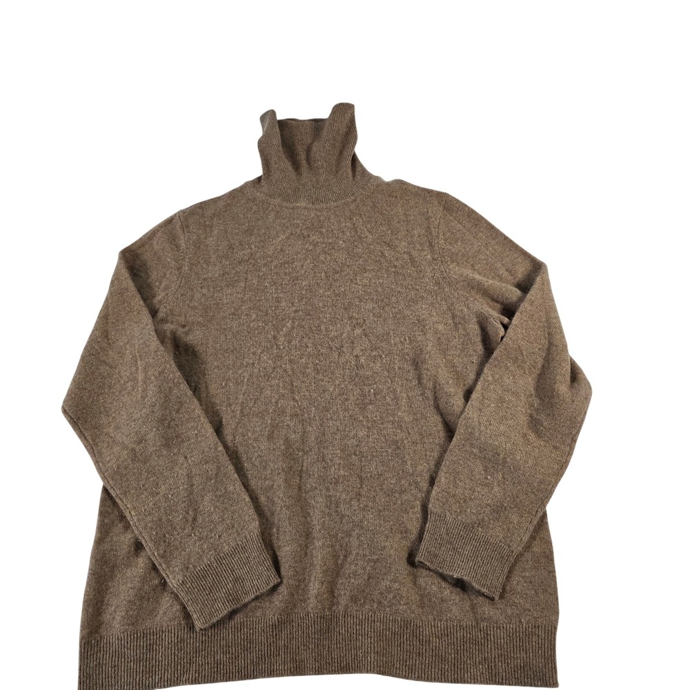 Charter Club Luxury 100% Cashmere Turtleneck Sweater Camel Brown Womens Large